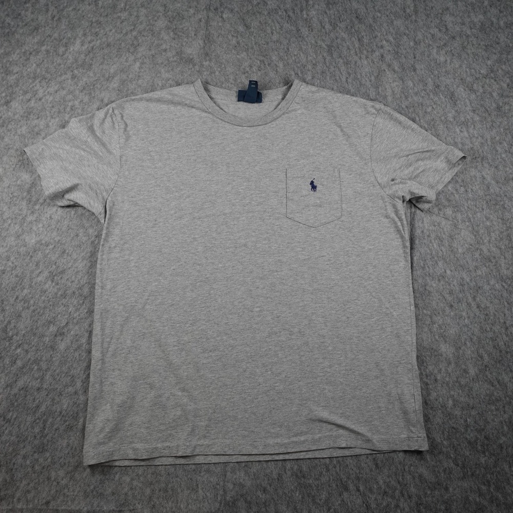 Polo Ralph Lauren Shirt Mens Large Gray Pocket Short Sleeve Crew Neck Cotton Tee